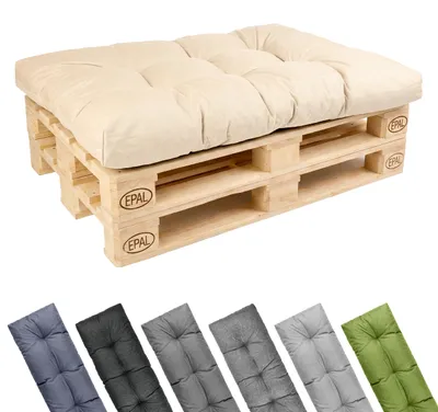 Produktbild von Garronda 120x80 cm Palettenkissen 12 cm wasserabweisend UV- & Wasserfest Palettensofa GD-0252 Cappuccino