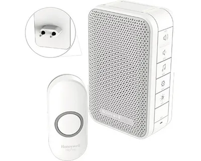 Obrázok produktu pre Honeywell Home DC313NP2 Wireless Bell Series 3, 6 melódií, zásuvná základňa, dizajn. tlačidlo