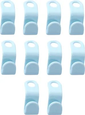 Produktbild von 20 Stück Kleiderbügel Verbindungshaken Schrankclip Platz sparender Haken Kunststoff Blau
