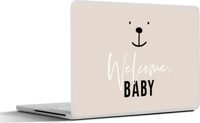 Produktbild von MuchoWow® Laptop Aufkleber Sticker Cover Zitate - Willkommen Baby - Sprichwörter - Baby - Kinder - Kinder 25x18 cm - Laptop-Deko