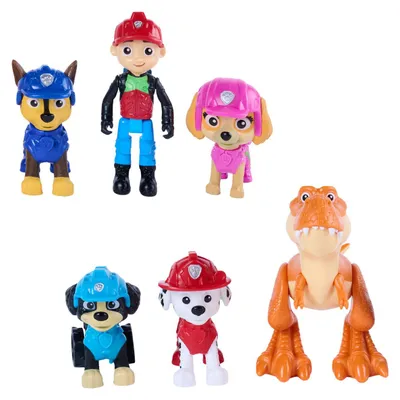 Image de PAW Patrol : Le Film des Dinosaures - Coffret Cadeau de Figurines de Dinosaures - 6 pièces.