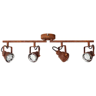 Produktbild von BRILLIANT Deckenstrahler Bente |  industrielle vintage Deckenleuchte | Rostfarbend | Köpfe und Arme schwenkbar | 4x GU10 max. 4 W