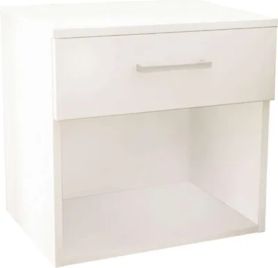 Immagine prodotto di Milani Home - comodino moderno 1 cassetto e 1 vano, bianco, 45 x 35 x 44 cm