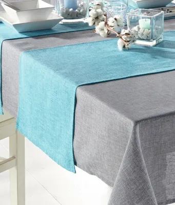Produktbild von Tischläufer 'Melange', türkis Textil Deko Wohnzimmer Esszimmer Terrasse Garten