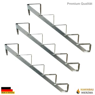 Produktbild von 3x Treppenholm Holz-Treppe Holm Treppenrahmen Treppenwange 5 Stufen Höhe 91cm Verzinkt