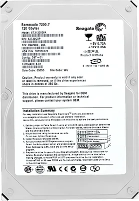 Produktbild von Festplatte Seagate 120GB ST3120026A 8Mb Cache 7200Rpm Ata 3.5'' Zoll
