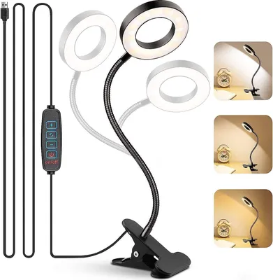 Produktbild von LED Klemmleuchte Klemmleuchte,48 LED Leselicht,360°Flexibel,38cm Leselampe,dimmbar,7W
