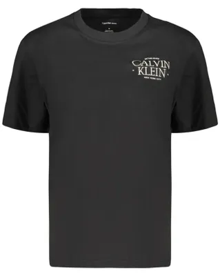 Image de T-shirt noir élégant pour femmes, à manches courtes, avec col rond et logo