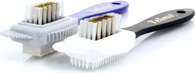 Produktbild von Set Wildlederbürste Nubukbürste Raulederbürste mit abrasiven R-Gummi, Messingeinsatz und Gummibürste