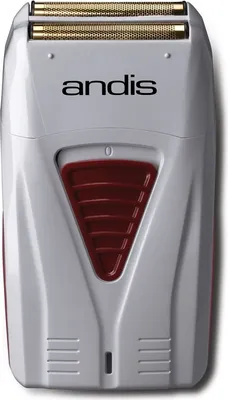 Produktbild von Andis ProFoil Folienrasierer, Titan, grau/rot, Lithium-Ionen Akku, hypoallergene Scherköpfe