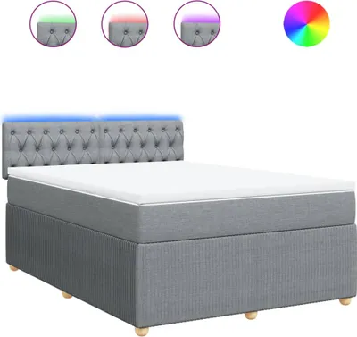 Obrázek produktu pro vidaXL Postel Boxspring s matrací Světle šedá 160x200 cm Látka