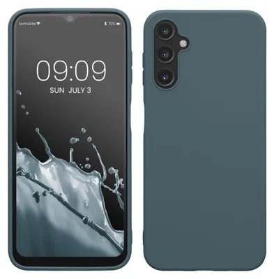 Produktbild von kwmobile Hülle für Samsung Galaxy A14 5G TPU Case - Handyhülle unterstützt kabelloses Laden, flexible Schutzhülle, gummiertes Cover in Dunkler