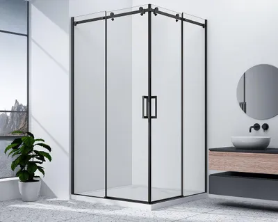 Produktbild von Gelco DRAGON BLACK Eckige Duschkabine 900x900mm, Eckeinstieg