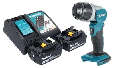 Zdjęcie produktu dla Makita DML 808 RG Akumulatorowa lampa ręczna 14,4 / 18 V 190 lm LED + 2x akumulator 6,0 Ah + ładowarka