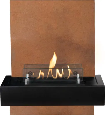 Immagine prodotto di Caminetto da parete a etanolo Xaralyn - Quero BC - cortenstaal - riscaldamento a 2 kW - caminetto da parete incluso caminetto da incasso - cornice per caminetto - caminetto decorativo