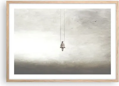 Produktbild von Gerahmtes Poster - Rahmen in heller Eiche - Schwingen rein Wolken - 70x50 cm - Wand Bild - Wanddeko - Wandbilder - Kunstposter - Wandposter - Bilderrahmen - Bilder - Kunstdruck - P2NAA70x50-4875