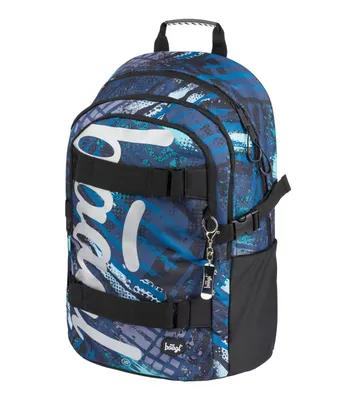 Image de Baagl Set sac à dos scolaire garçon 3 pièces, sac d'école à partir de la 3ème classe, sac d'école primaire avec sangle de poitrine, sac d'école ergonomique (structures de skate)