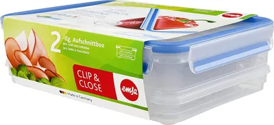 Obrázok produktu pre EMSA 508557, Box, Obdĺžnikový, 2,65 L, Modrá, Priehľadná, Polypropylén (PP), Termoplastický elastomér (TPE), Nemecko