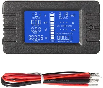 Obrázek produktu pro Energetický monitor a tester baterií – digitální měřič stejnosměrného napětí/proudu s rozsahem měření 0-200 V a 0-10 A