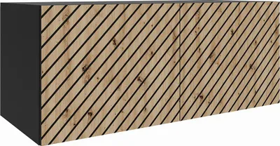 Produktbild von MEBLINI TV-Schrank 100cm Lang - Fernsehschrank - TV Lowboard Industrial - Unterschrank für Fernseher - TV-Unterschrank - TV-Schrank - Hängeschrank - SANTO - 100x40x41cm - Schwarz Matt/Artisan Eiche