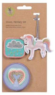 Immagine prodotto di Ciondoli e toppe casual - Set scolastico Unique, Unicorno glitterato