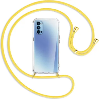 Produktbild von Handykette Backcover-Schutzhülle mit Band (Metall goldfarben) für Oppo Reno5 4G/5G - gelb