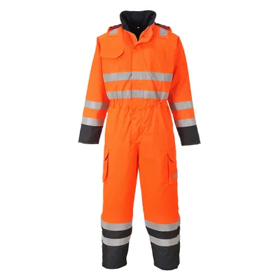 Image de Portwest S775 Bizflame Multi Combinaison de pluie et de sécurité Orange/Navy Taille S