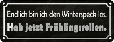 Produktbild von vianmo Blechschild 10x27 cm endlich bin den Winterspeck los Spruch Zitat