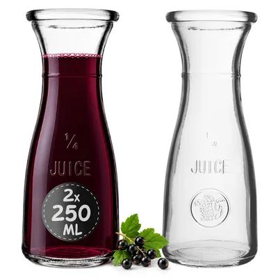 Immagine prodotto di Caraffa per acqua in vetro KADAX, caraffa in vetro, 250 ml, set per limonata, 2 pezzi, Immagine generata dall'IA