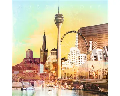 Produktbild von Glasbild Düsseldorf Wahrzeichen II 30x30 cm