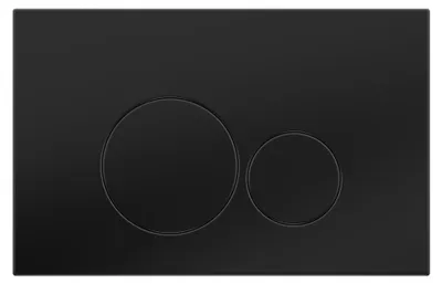 Produktbild von Drückerplatte Edelstahl Schwarz Matt Runde Tasten Kompatibel zu Geberit Duofix Sigma / DELTA 2 Mengenspülung