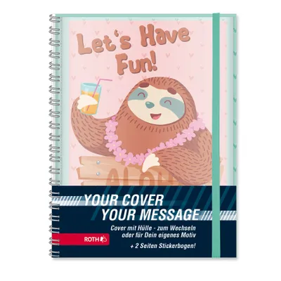 Produktbild von ROTH Mood Timer "Faultier", 14x20 cm, Wire-O-Bindung, 1 Woche 2 Seiten, mit Wechselcover und Stickerbogen