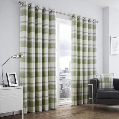 Immagine prodotto di Tenda Ruitendek - Motivo a quadri tradizionale - Decorazione per il soggiorno - Verde - 137B x 117H cm