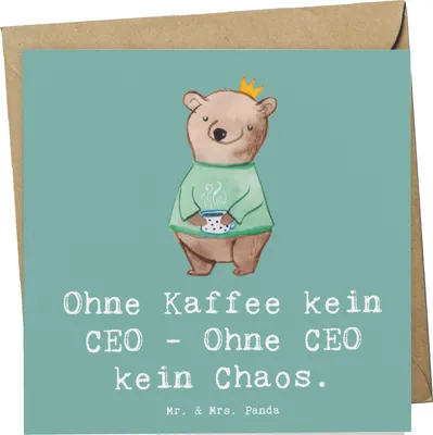 Produktbild von Mr. & Mrs. Panda Grußkarte CEO ohne Chaos - Meeresbrise - Geschenk, Beruf, Geschenke für Berufstätige, strategische Führung, Unternehmensführung, anlasskarte, faltkarte