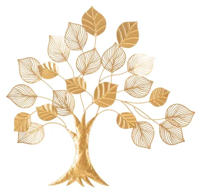 Image de FURNLUX Art mural Albero Gold 81cm / Couleur principale : Or / Dimensions : 81 x 78 x 3 cm