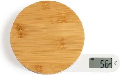 Produktbild von Küchenwaage Dynamo LIVOO DOM466, Bambusplatte, Batterielos, Max. 5 kg, 4 Messeinheiten, LCD-Bildschirm