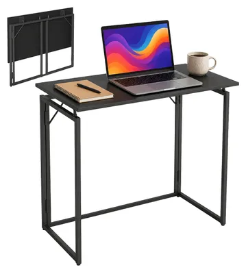 Produktbild von Relaxdays Schreibtisch, HxBxT: 74 x 80 x 40 cm, klappbar, platzsparend, Arbeitstisch, Bürotisch Home Office, schwarz