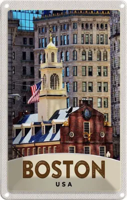 Produktbild von vianmo Blechschild 30x20 cm Amerika USA Urlaub Boston Architektur Bildmotiv Reisemotiv Abenteuer Reisen