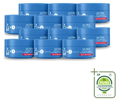 Immagine prodotto di 12 confezioni di cera modellante Taft Ultra Styling Wax - Texture flessibile - 75 ml - Confezione grande - 12 pezzi