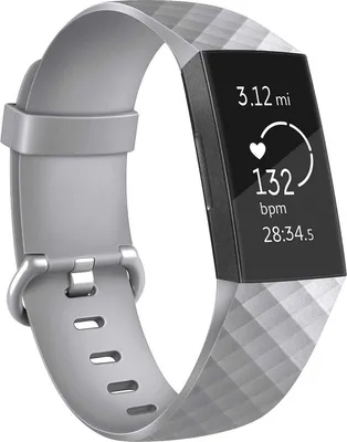 Obrázok produktu pre Náramok Jumadas pre Fitbit Charge 3 – zapínanie na spony – sivý – silikónový