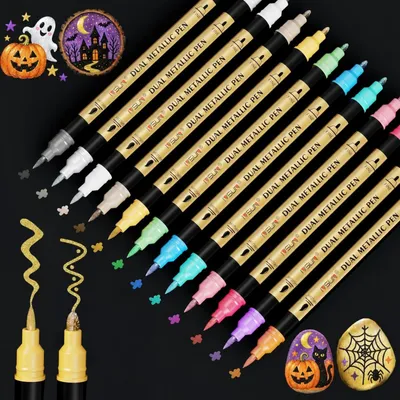 Metallic Stifte, 12 Farben, Doppelspitze, für DIY & Scrapbook
