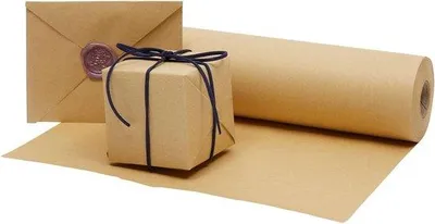 Image de Rouleaux de papier d'emballage en plastique, marron, 30 x 300 cm