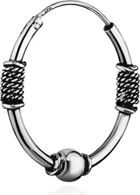 Produktbild von Single 925 Sterling Silber Keltische Celtic Gothic Creolen Massiv 19mm 7262