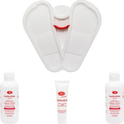 Produktbild von Mosadal Fußpflege Profi Set 4 teilig mit 2x Lotion, 1x Urea Creme, 1x Fußwanne