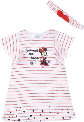 Produktbild von Minnie Mouse Baby Kleid Mädchen Dress + Stirnband Schleife Set , Farbe:Rot, Größe:67