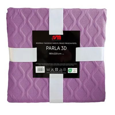 Produktbild von Tagesdecke Steppdecke Bettüberwurf Parla 3D Lila 180x220+ 2x Bezüge 40x40