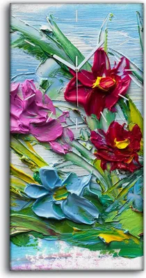 Produktbild von Dekor Leinwand Uhr Wandbilder Geräuschlos 30x60 Ölgemälde Blumen Kunst - weiße Hände