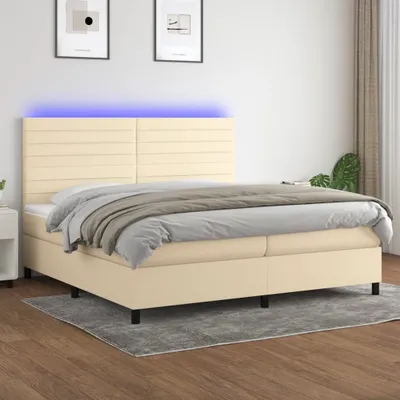 Produktbild von Maison Exclusive - Boxspringbett mit Matratze & LED Creme 200x200 cm Stoff