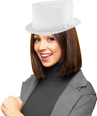 Image de Chapeau haut-de-forme blanc lisse magicien