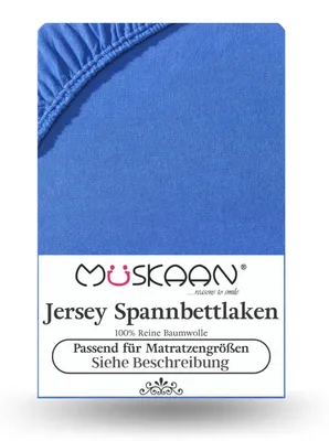 Produktbild von Jersey Spannbettlaken 90x200 cm - 100x200 cm Royal Blau - 100% Baumwolle